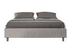 Bed with upholstered slatted base 160x190 Bohometop fabric 1 white Bohometop 89546PTHG