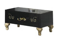 Bohometop Bedside Table with 1 Drawer, Glossy Black/Gold Lacquer - Bohometop - W 60 x D 43 x H 36 cm 52989FBYC