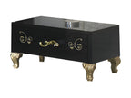 Bohometop Bedside Table with 1 Drawer, Glossy Black/Gold Lacquer - Bohometop - W 60 x D 43 x H 36 cm 52989FBYC