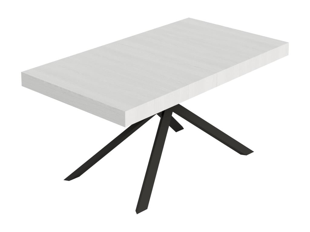 Niket extendable table 80x160/244 cm, white ash wood, anthracite legs, 29494MDZC