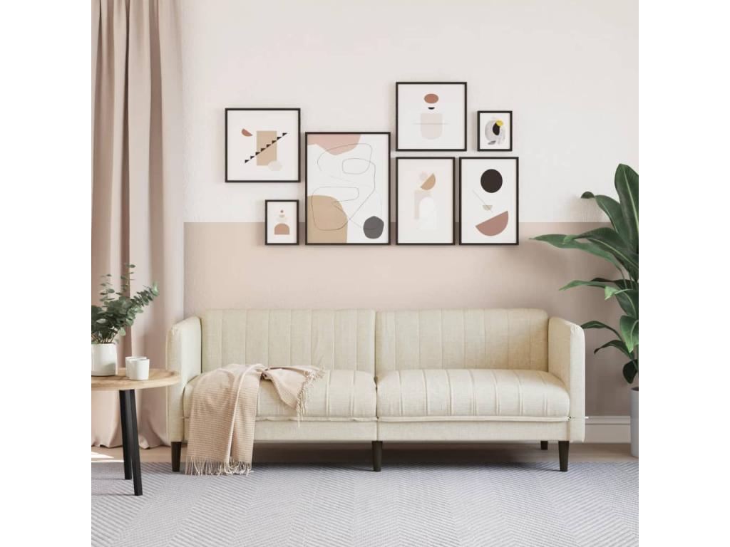 3-seater linen sofa 08674HUIK