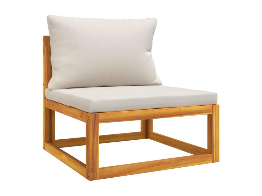 6-piece garden furniture set with light grey cushions, solid wood 14263QWUO