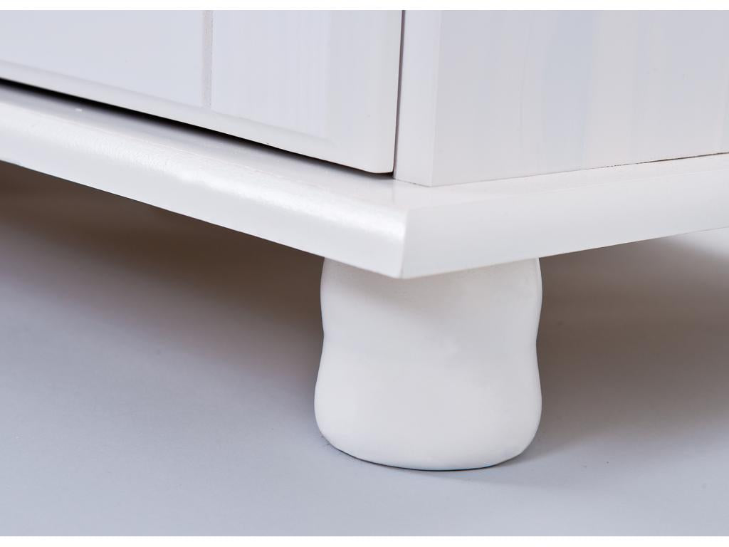 Bohometop 2-Door Wooden Display Cabinet with 2 Glass Doors and 2 Drawers, White. 07708NJTU