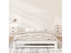 Wall-mounted headboard, white, 147x3x90 cm, solid pine wood, 68023LVBU