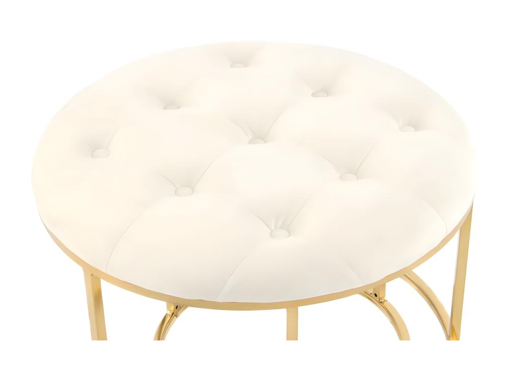 Set of 2 Bohometop Designer Stools 60cm Ivory / Gold 67940LVDM