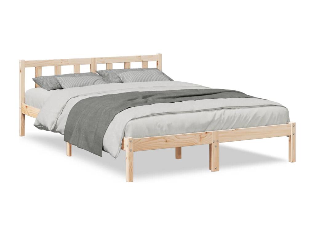 Extra long bed frame without mattress 160x220 cm solid pine wood 70224HCES