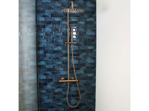 Bohometop II brushed copper thermostatic shower column - Bohometop 20672HUDB
