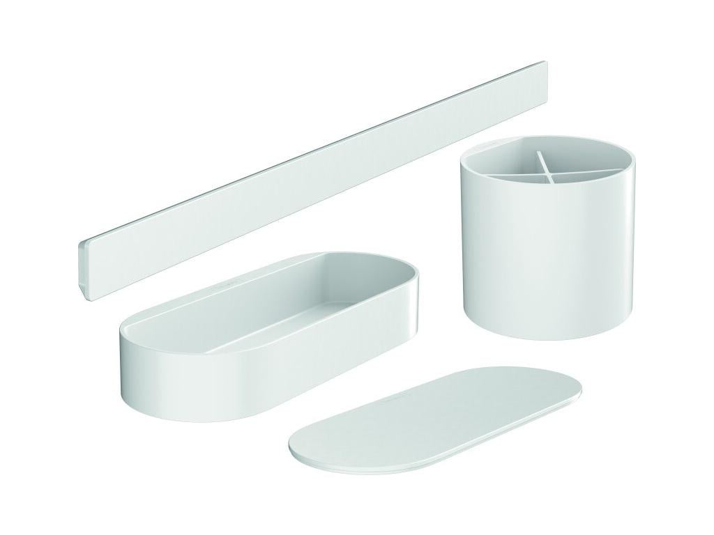 Bohometop 18431VWTW Matte White 4-Piece Bathroom Accessory Set