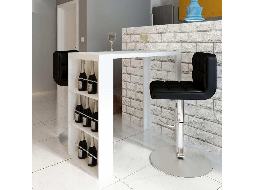 Bohometop bar table with bottle rack, high-gloss white, 77790EJOO