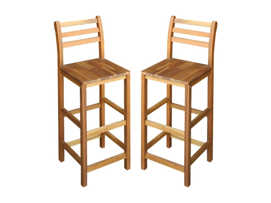 Set of 2 Bohometop solid wood bar stools 46608JZTJ