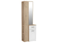 Entryway unit with mirror and storage in wood and white finish - Bohometop 62789HVUQ