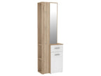 Entryway unit with mirror and storage in wood and white finish - Bohometop 62789HVUQ