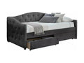 Bohometop 90x200 cm bed in grey tufted velvet with storage drawers - Mattress not included 09350RUKM