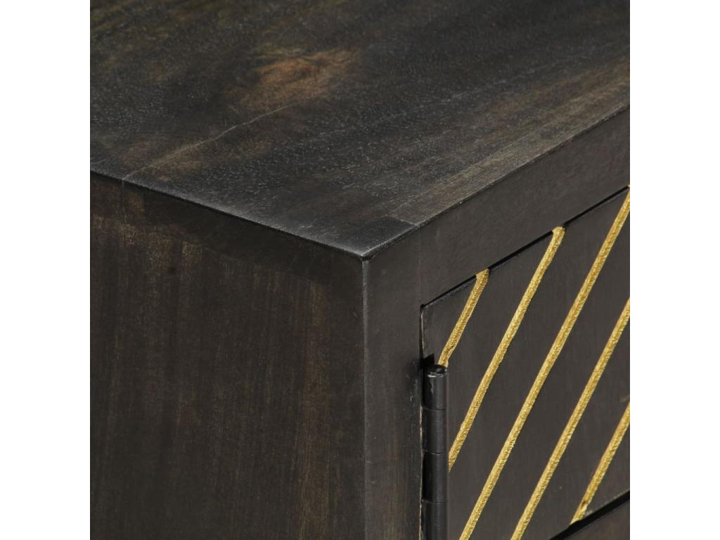 Black and gold coffee table, 90x50x35 cm, solid mango wood, 31833ZFUT