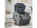 Grey faux leather electric recliner chair 48653LOUP