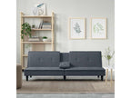 Sofa bed with cup holders, dark grey velvet 90035WGXG