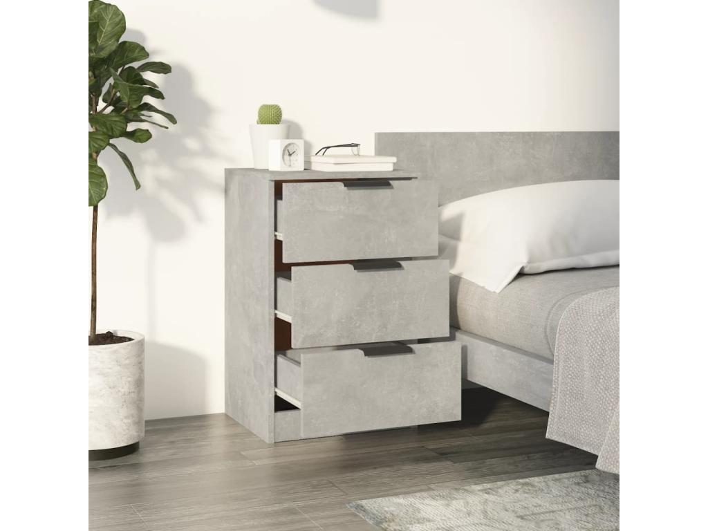 Bedside table, concrete grey, 40x36x65 cm, 48899NYTG