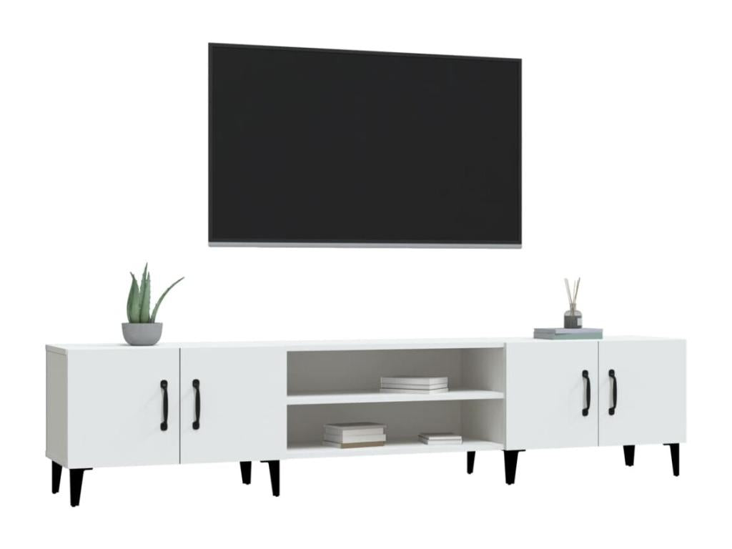 White TV stand 180x31.5x40 cm engineered wood 33204UCUI