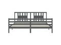 Grey bed frame without mattress, 200x200 cm, solid wood, 13026JQOA