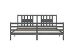 Grey bed frame without mattress, 200x200 cm, solid wood, 13026JQOA