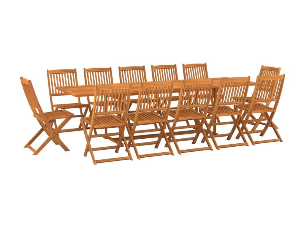 13-piece garden dining set in solid wood from Homelumiere