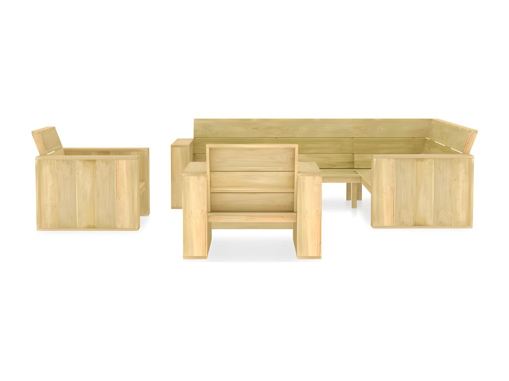 4-piece garden furniture set, impregnated pine wood, 15674ASVZ