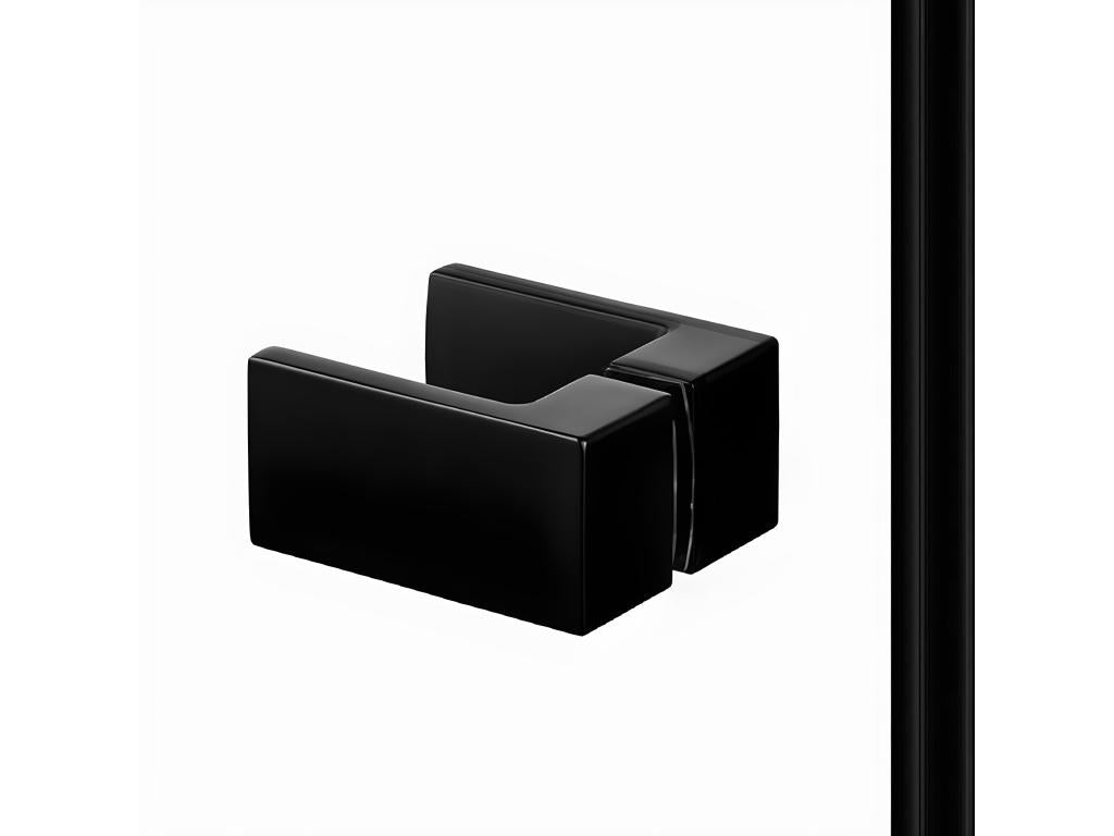 Bohometop left-hand pivoting shower enclosure, 120x110 cm, black, front access, 16662GSXG