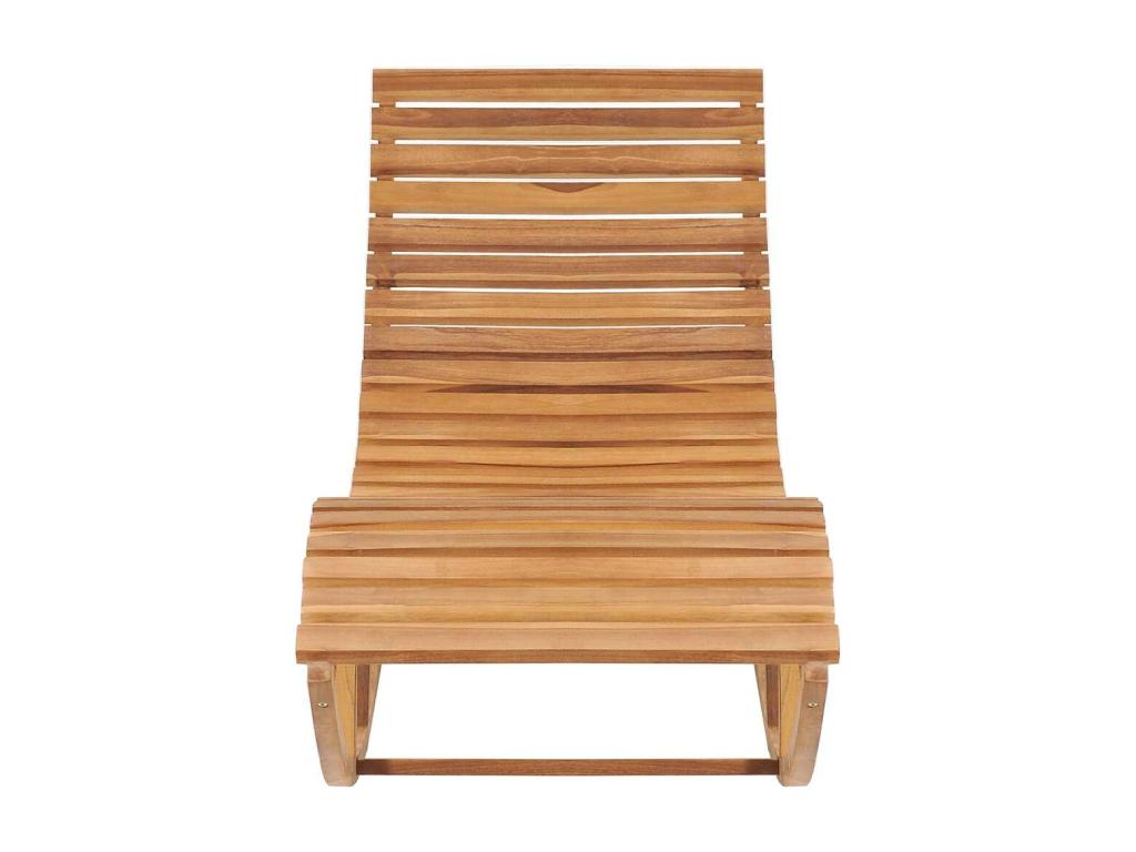 Rocking chaise lounge with cushion, solid teak wood, 54720XUBZ