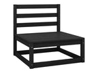 5-piece garden furniture set, black, solid pine wood