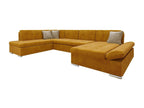 Bohometop 150 Yellow Corner Sofa with Sleeping Function and Bedding Box, 345x205x76cm, 30242LIEJ