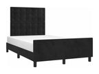 Black velvet bed frame without mattress, 120x190 cm, 95722UOAG
