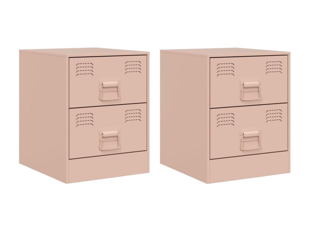 Bohometop - 2-piece pink bedside tables, 34.5x39x44 cm, steel, 02957RJUU