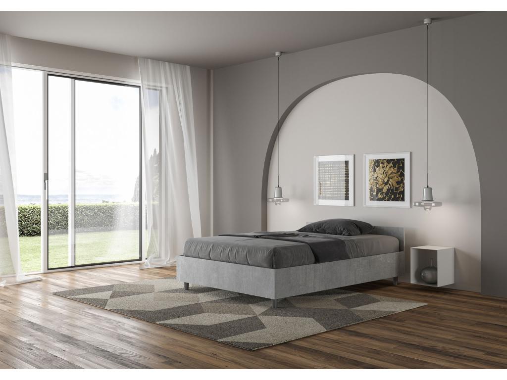 Bohometop 76673DCMX Single Bed with Storage, 120x190cm, Concrete Grey