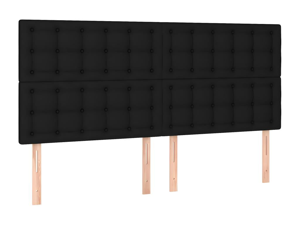 4-piece headboard set, black, 90x5x78/88 cm, fabric, 93179BLQS