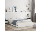 White engineered wood bed frame with drawers, 120x190 cm, 46114CORB