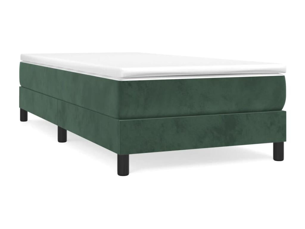 Dark green velvet bed frame without mattress, 90x200 cm, 37340OHUF