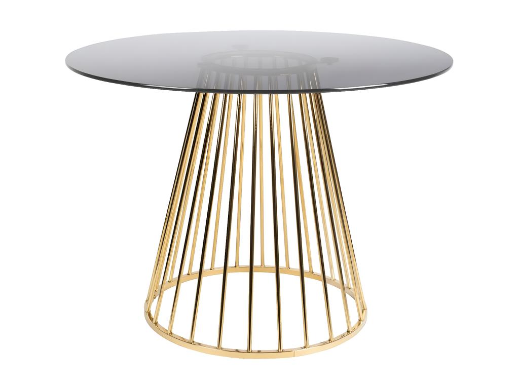 Bohometop - Smoked glass dining table with gold base 76789QPRU