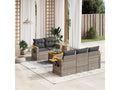 6-piece garden furniture set with grey resin wicker cushions 83406NDKN