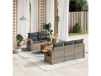 6-piece garden furniture set with grey resin wicker cushions 83406NDKN