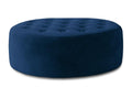 Bohometop round quilted velvet pouf, dark blue, 70cm, 09249QWCA