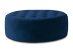 Bohometop round quilted velvet pouf, dark blue, 70cm, 09249QWCA