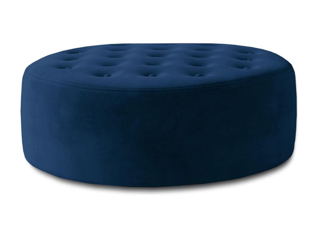 Bohometop round quilted velvet pouf, dark blue, 70cm, 09249QWCA