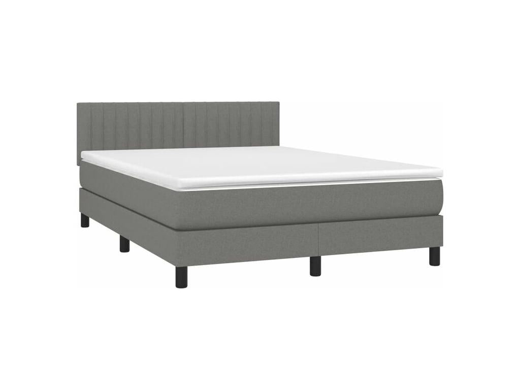 Bohometop bed base with mattress, dark grey, 140x190 cm, fabric, 50033IQWC