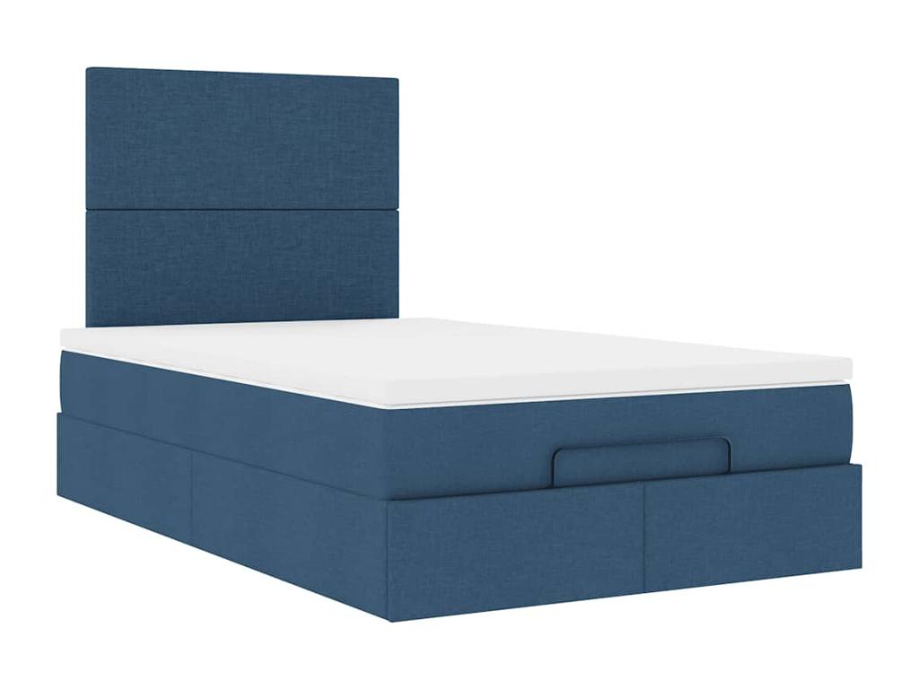 Ottoman bed frame with blue mattress 120x190 cm fabric 91287BVPQ