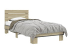 Bohometop oak bed frame 100x200 cm engineered wood and metal 69495TWAB
