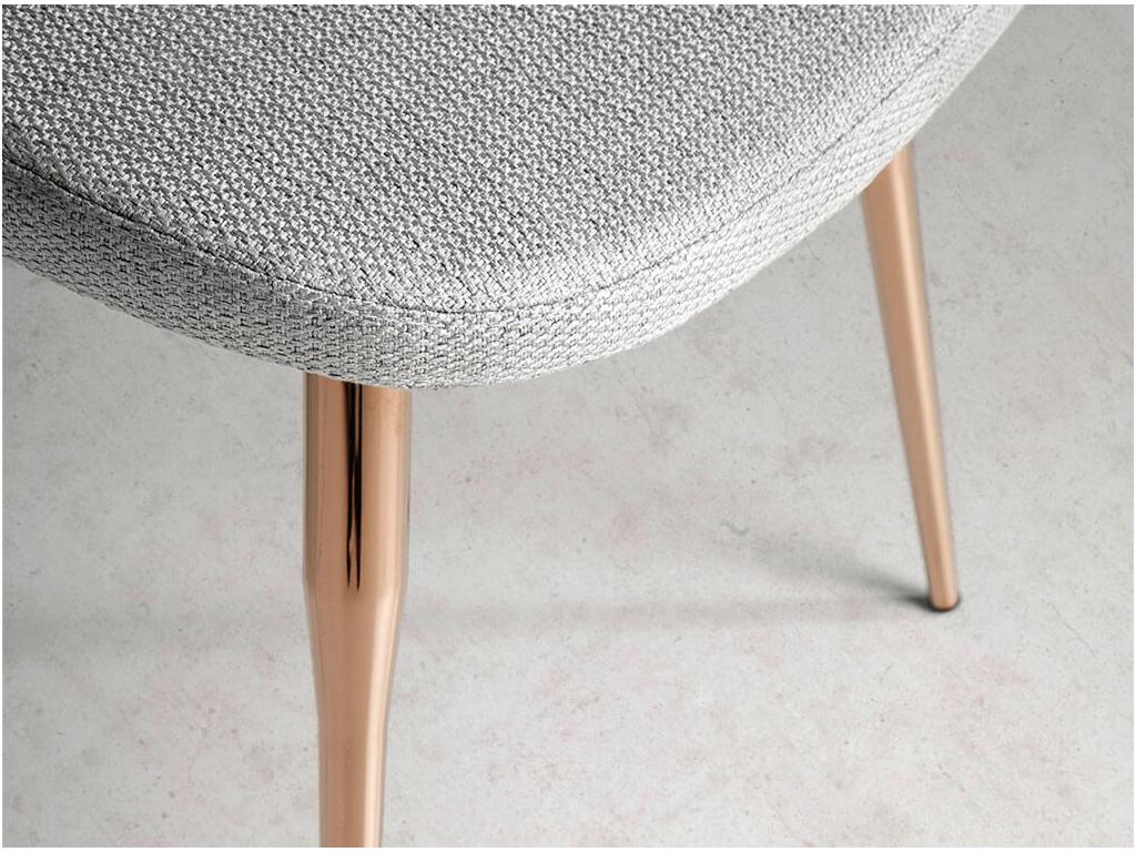 Bohometop Grey Fabric Chair with Rose Gold Steel Legs - Set of 2 - Color Bohometop 53 46287JTXC
