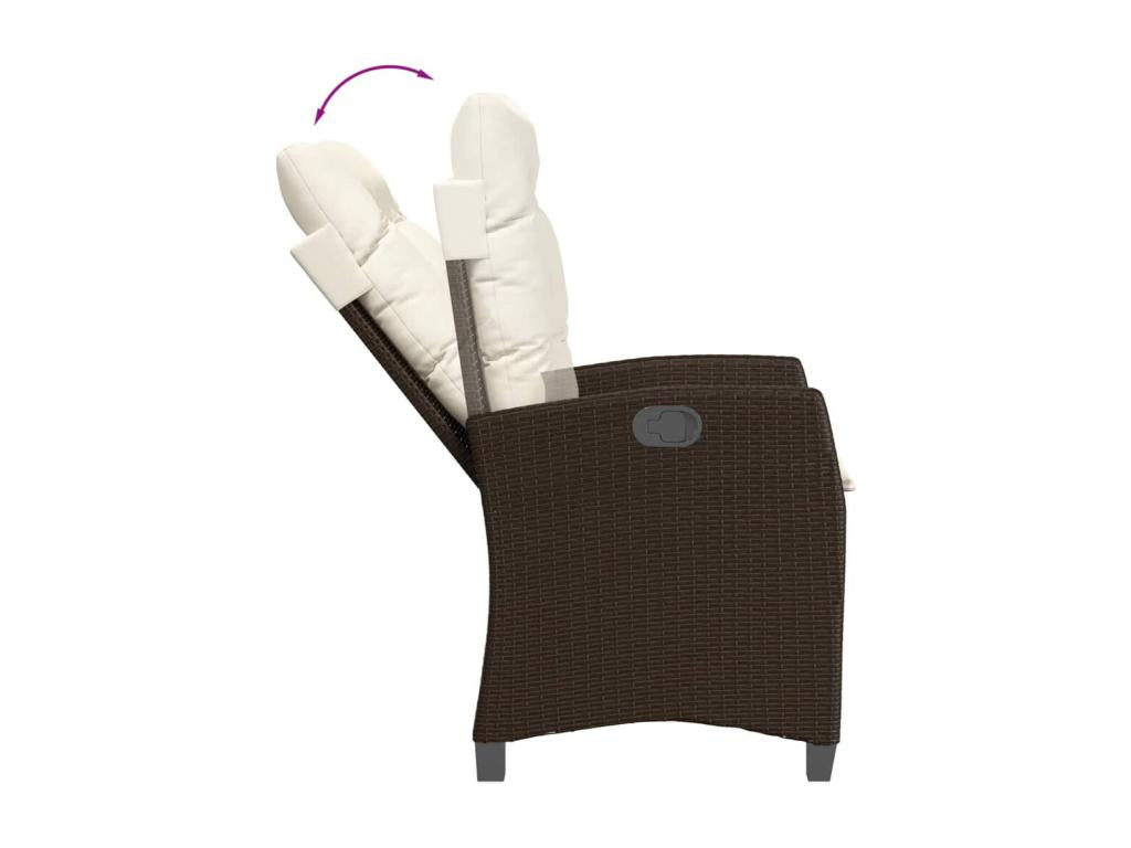 9-piece brown poly rattan garden dining set and cushions 20912AFQO