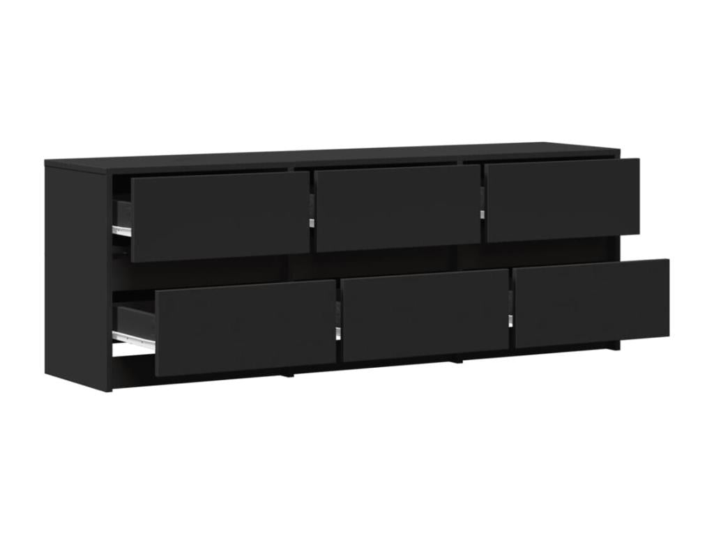 TV stand with LED lighting, black, 140x34x50 cm, engineered wood, 51988XJUB