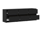 TV stand with LED lighting, black, 140x34x50 cm, engineered wood, 51988XJUB