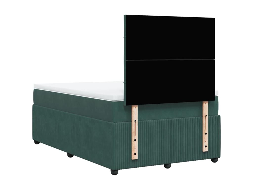 Bohometop bed base with dark green mattress 120x190 cm 55689DWFG